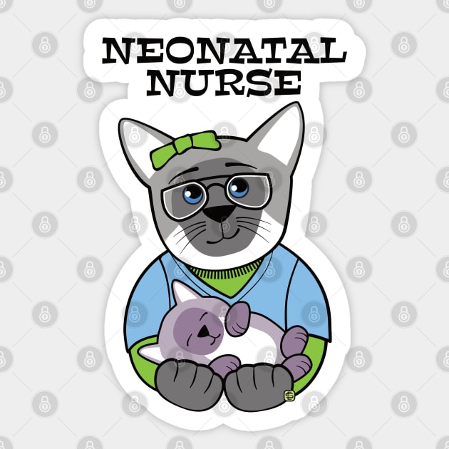 Neonatal Nurse Siamese Cat and Kitten Sticker by Sue Cervenka
